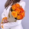7 Огненных оранжевых роз (Эквадор) 